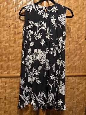blue dress for baby girl Long Maxi Hawaiian Dress Sleeveless Ka Pua Black / 2XL